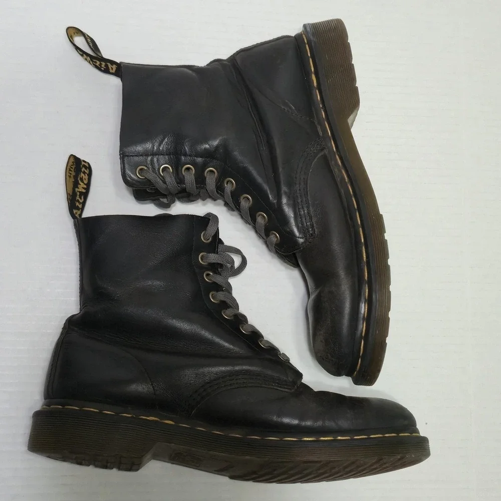 Dr. Martens 1460 Pascal Black Soft Leather Combat Boots Men's 9 UK 8